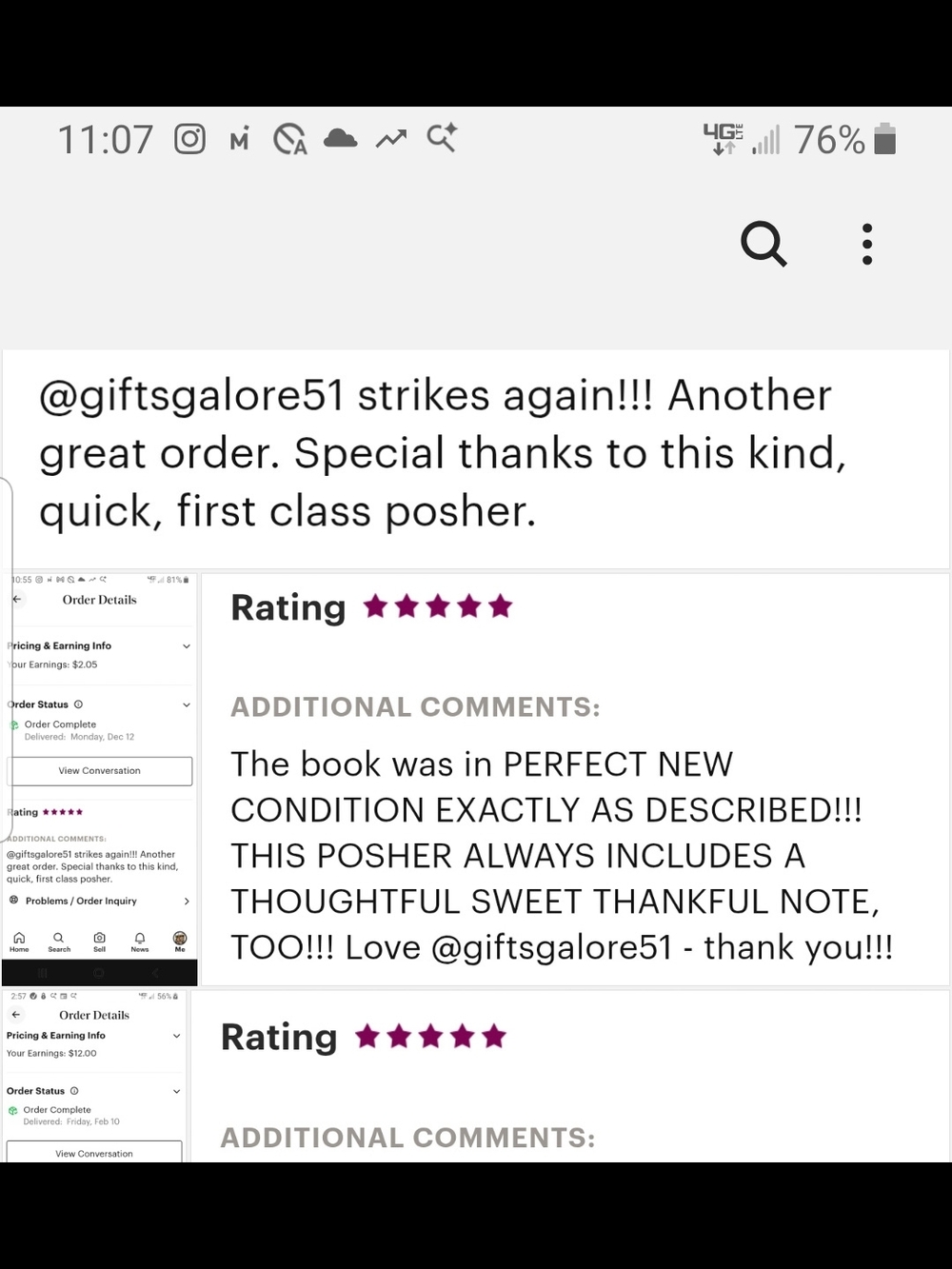 Printed Customer Review Screenshot - Black & White